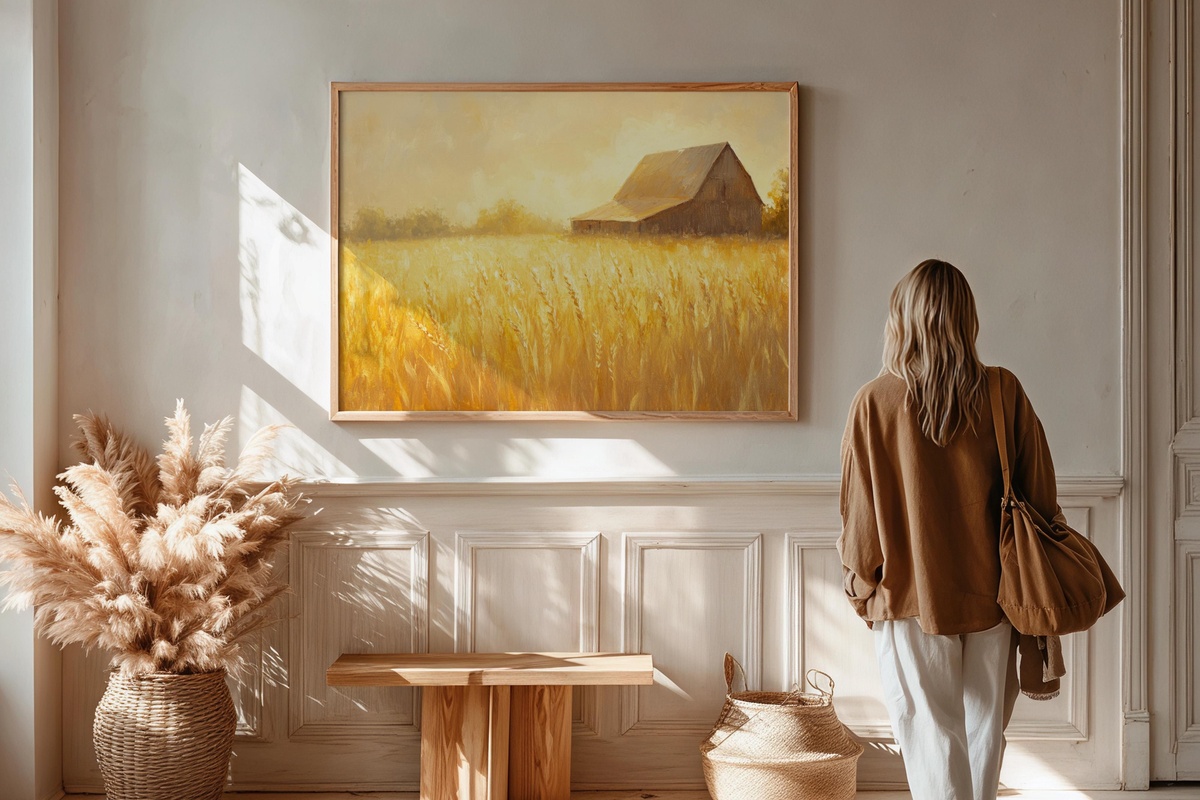 Serene Golden Wheatfield Calm Farmhouse Printable Wall Art