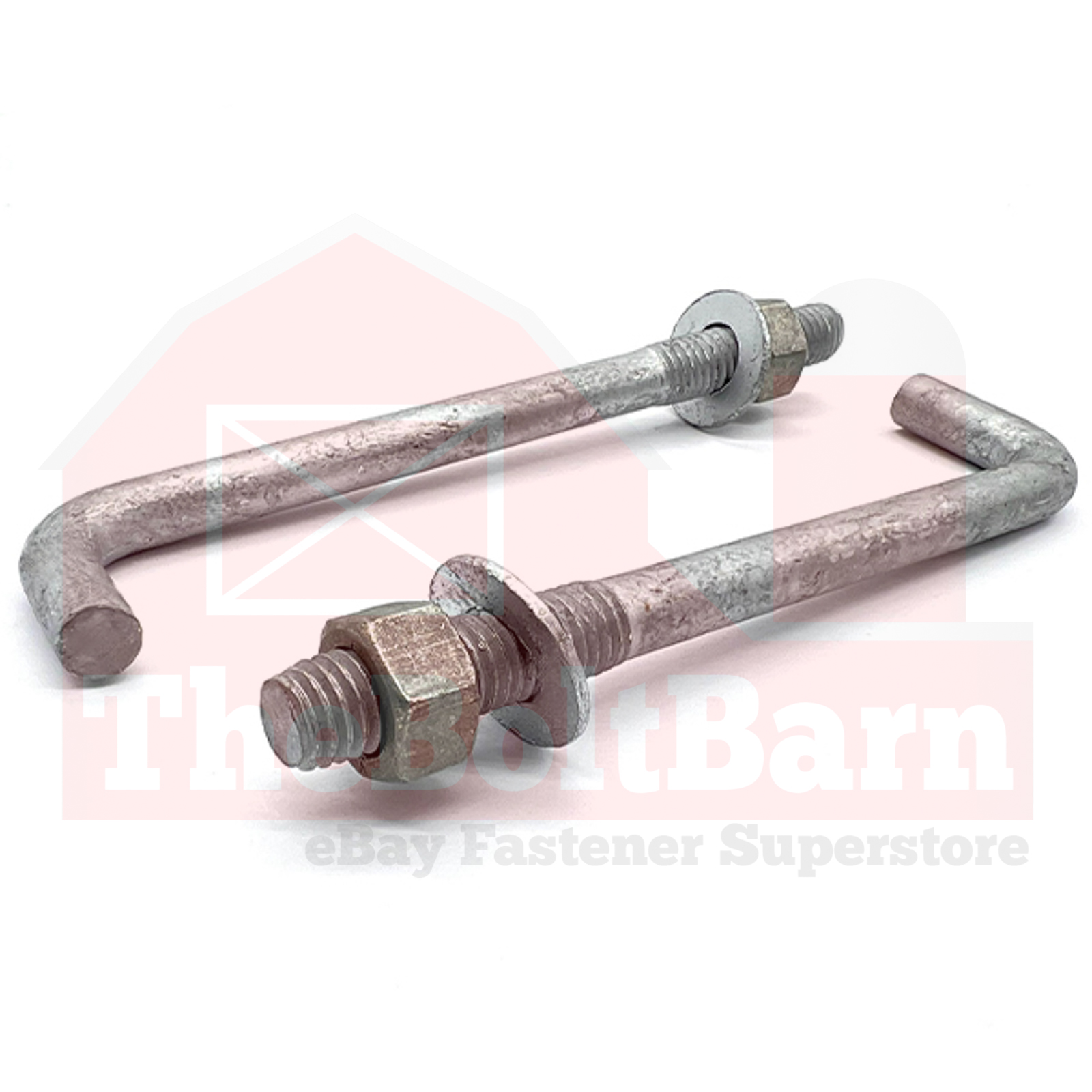 5/8" L Shaped Anchor Bolts w/ Nuts & Washers Galvanized (Pick Length & Quantity)