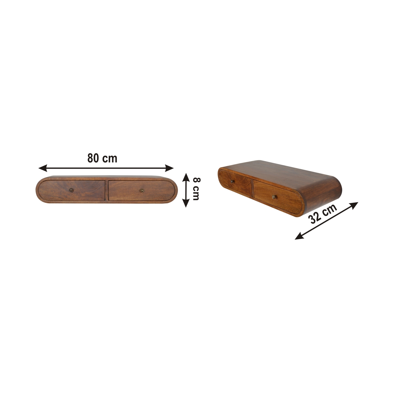 Size chart for Floating Chestnut London Console