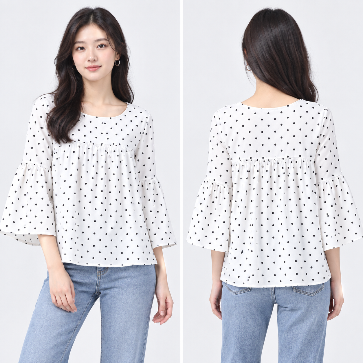 Rimsha wear printed crepe peplum women top