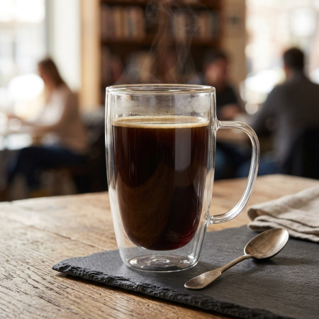 Taza de vidrio resistente al calor vidrio borosilicato, 450ml