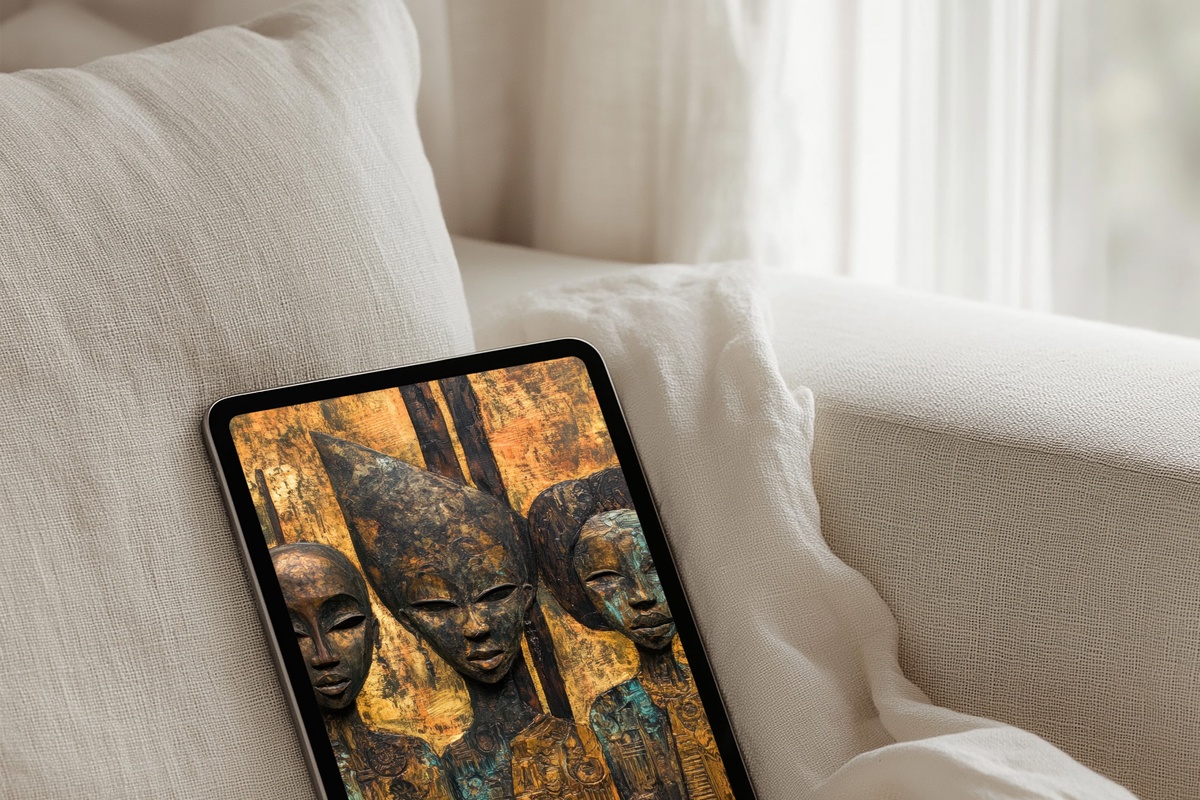 Timeless Bronze Whimsy Boho iPad Wallpaper