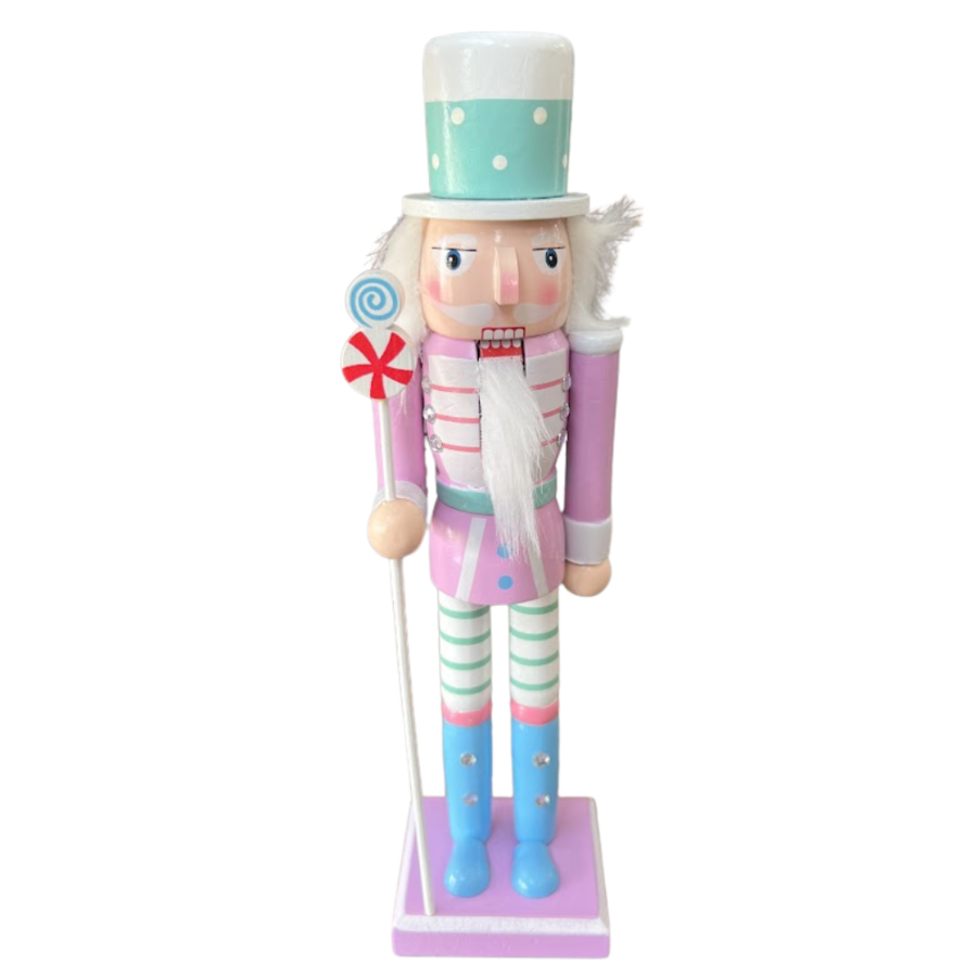 Cascanueces Candy madera, rosado, 30cm