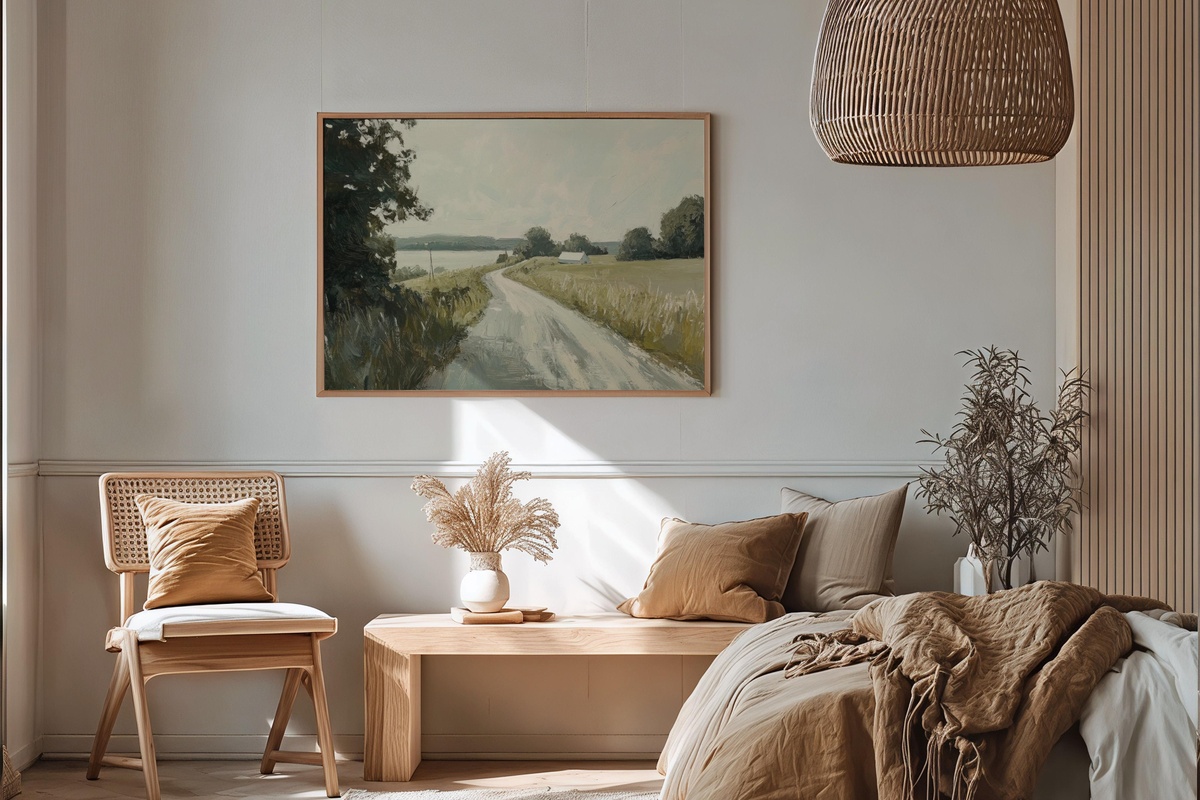 Pastoral Pathways Musings Vintage Printable Wall Art — impressionist countryside road