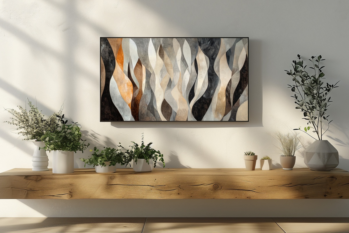 Forest Serenity in Soft Neutrals Frame TV Art