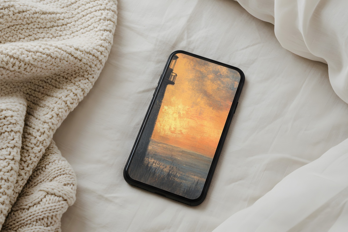 Dusk Beacon Glow Coastal iPhone Wallpaper