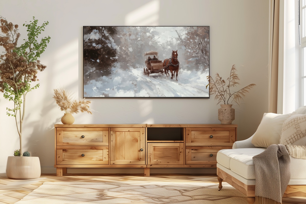 Whispering Snow Trails - Winter Frame TV Art