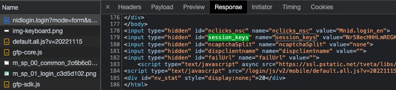 nidlogin.login > Response > input#session_keys