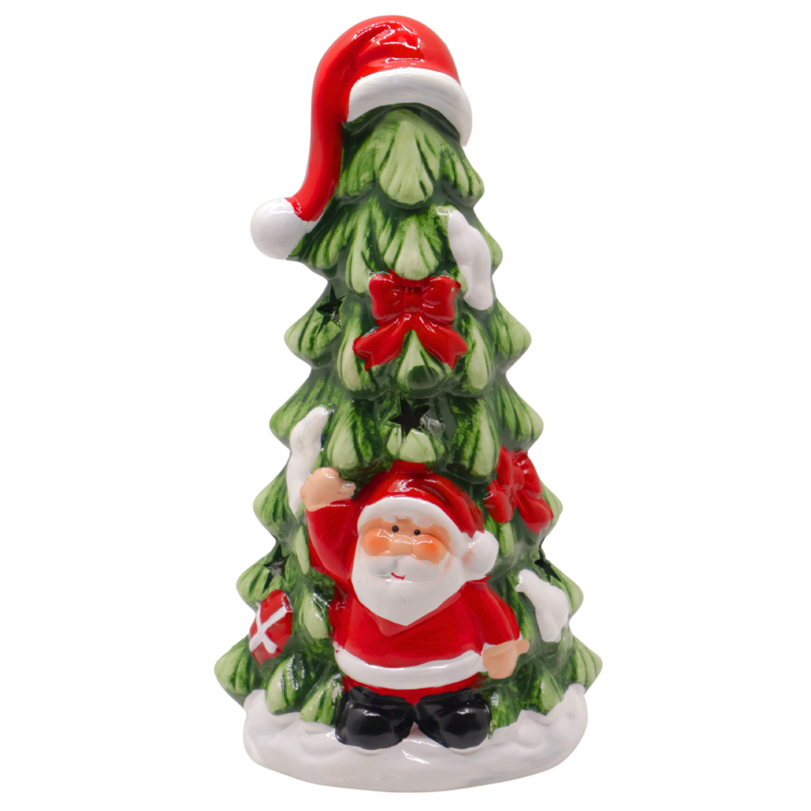 Adorno navideño con luz cerámica, 20cm