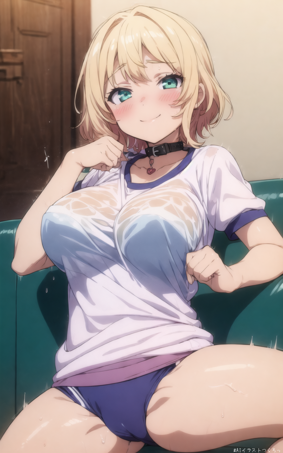金髪ボブちゃん ブルマシリーズ2 by ぽんぽよ with bloomers, girl, gym uniform, blonde, bewitching thighs, original