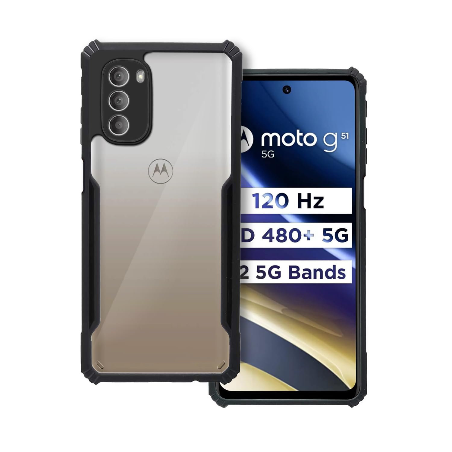 Black Border - Transparent Back iPaky Mobile Back Cover Case