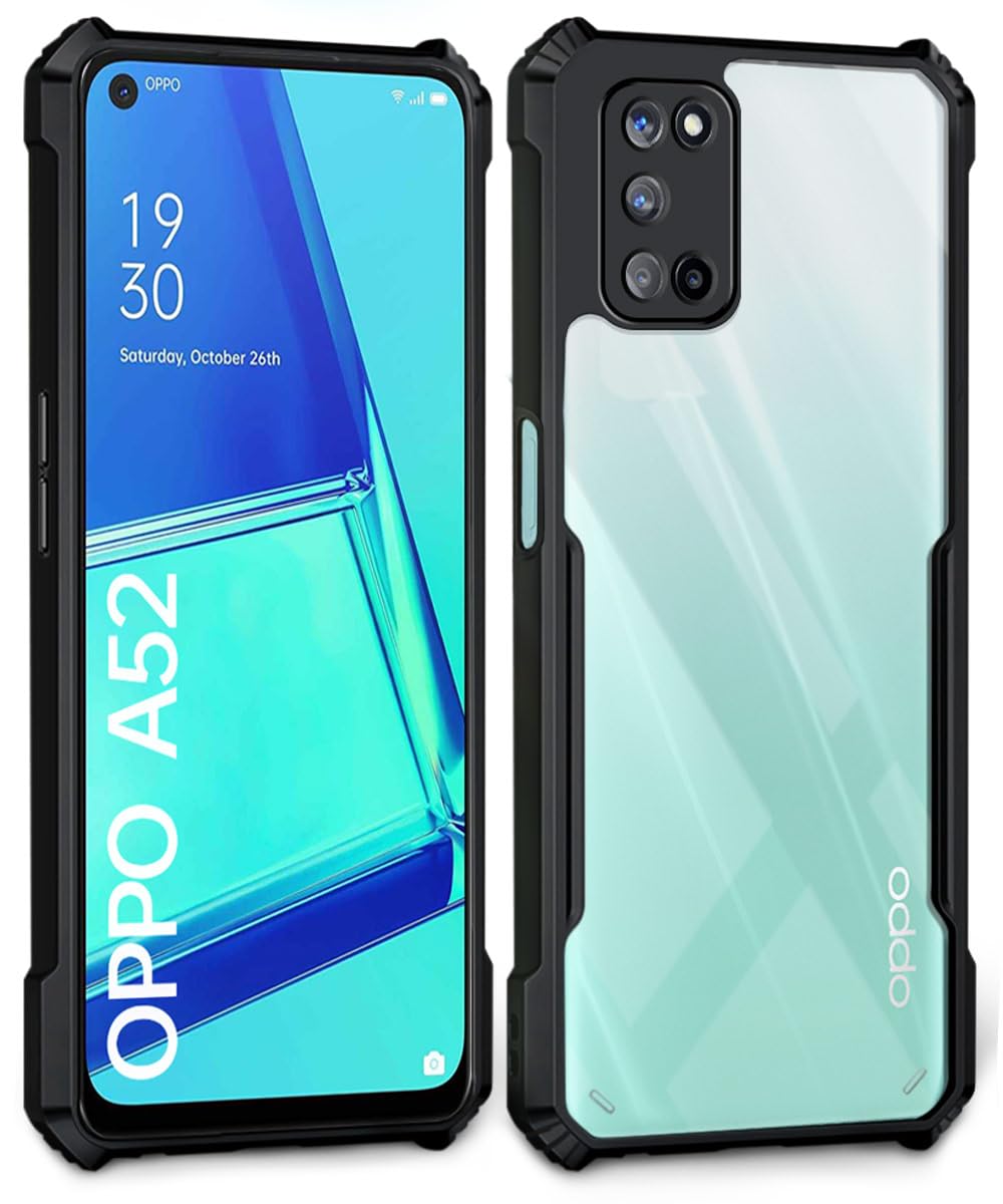Oppo A92 - Black Border - Transparent Back iPaky Mobile Back Cover Case