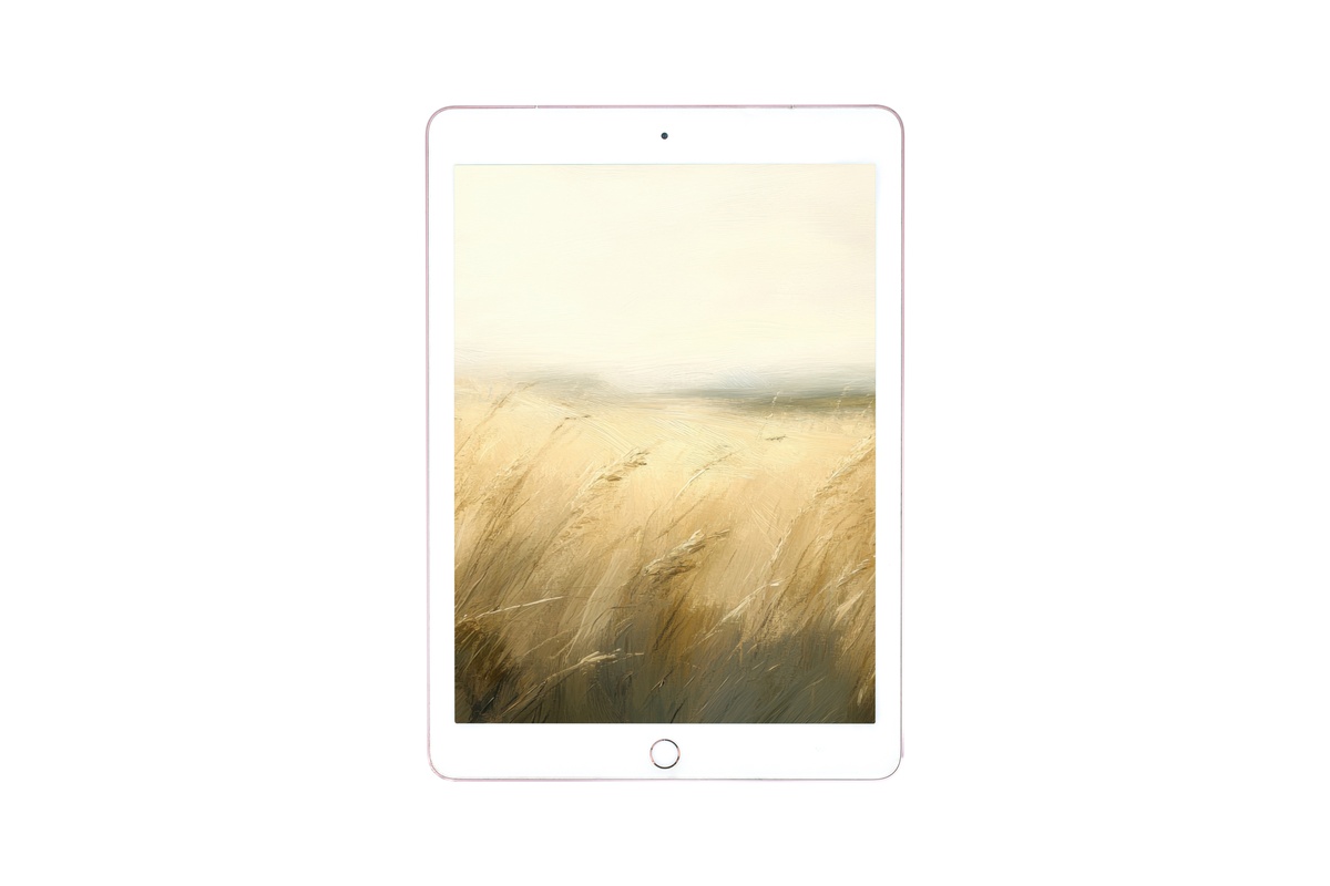 Meadow Tranquility Impression iPad Wallpaper - impressionistic soft meadow tones