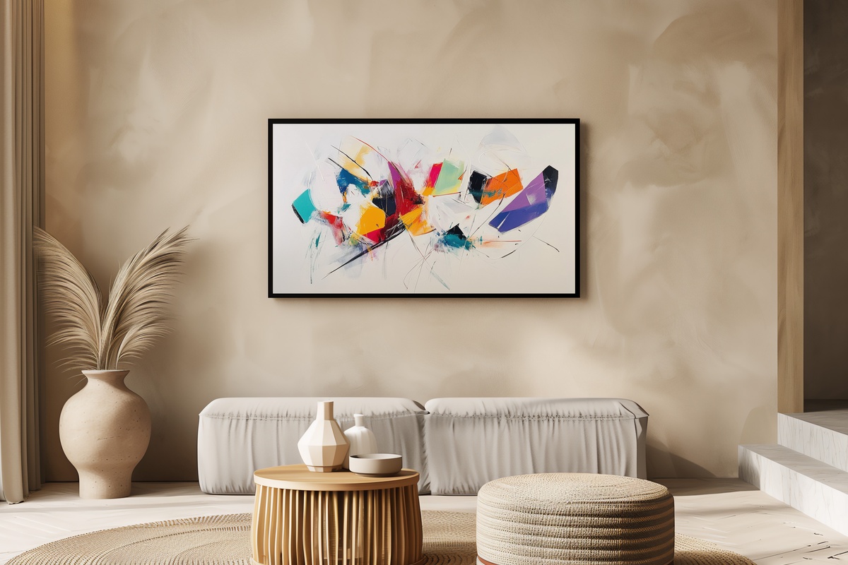 Dynamic Shape Symphony Abstract Frame TV Art