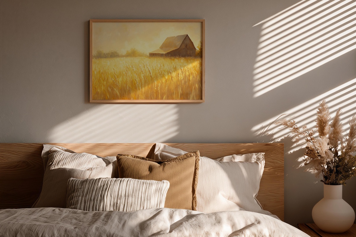 Serene Golden Wheatfield Calm Farmhouse Printable Wall Art