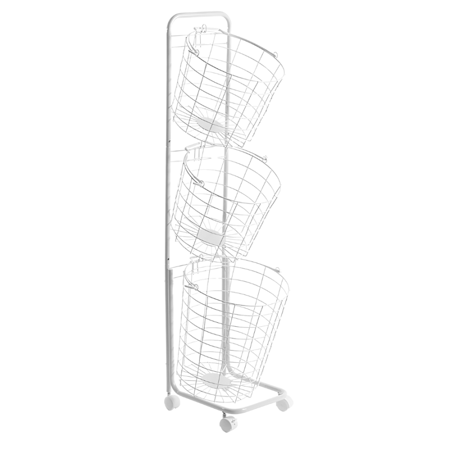 Cesto para lavandería de tres niveles metal, 123cm