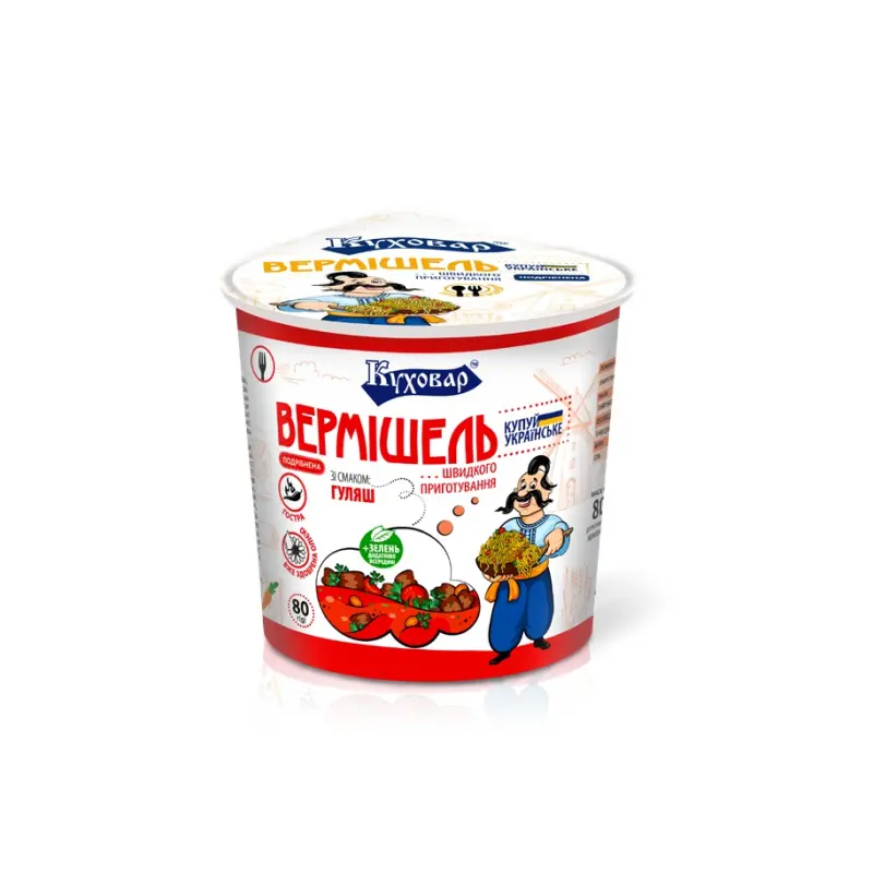 Nudle o smaku gulaszu ostra “Kuhovar” 80g
