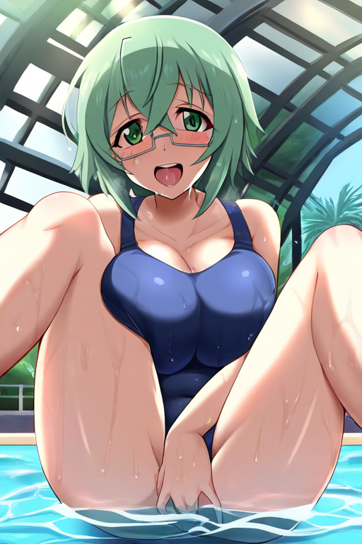 山田真耶のAIエロエロ落書きもの5 by 催●スマホの淫魔 with infinite stratos, cleavage, female teacher, swimsuit