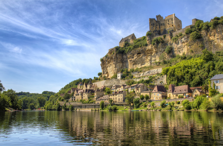 Houses on the Beynac River, Dordogne