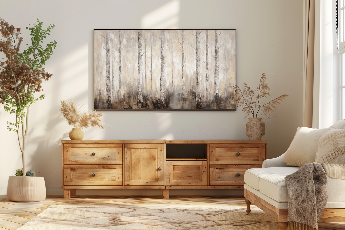 Whispering Winds of Time Vintage Frame TV Art — ancient forest grove in impressionism