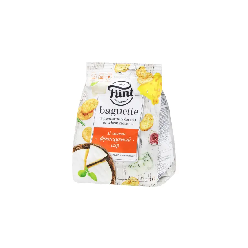 Sucharki pszenne o smaku sera francuskiego Baguette “Flint” 90g