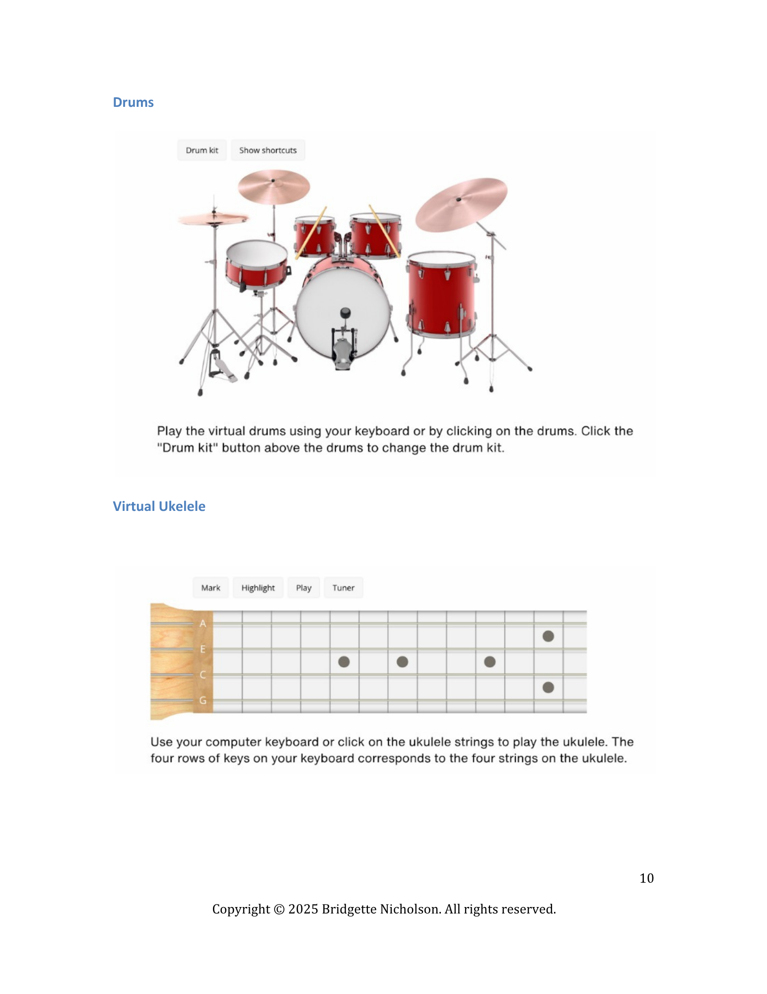 Computer Keyboard workbook page 10