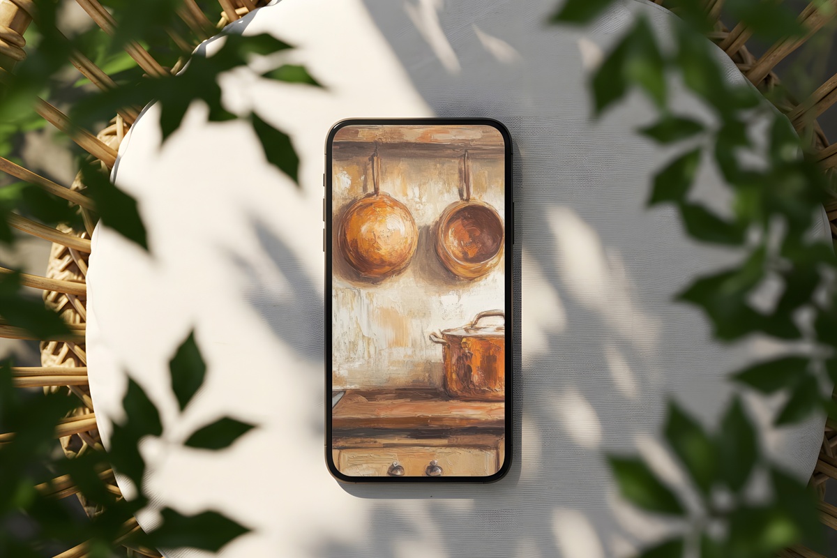 Rustic Kitchen Essence Farmhouse iPhone Wallpaper
