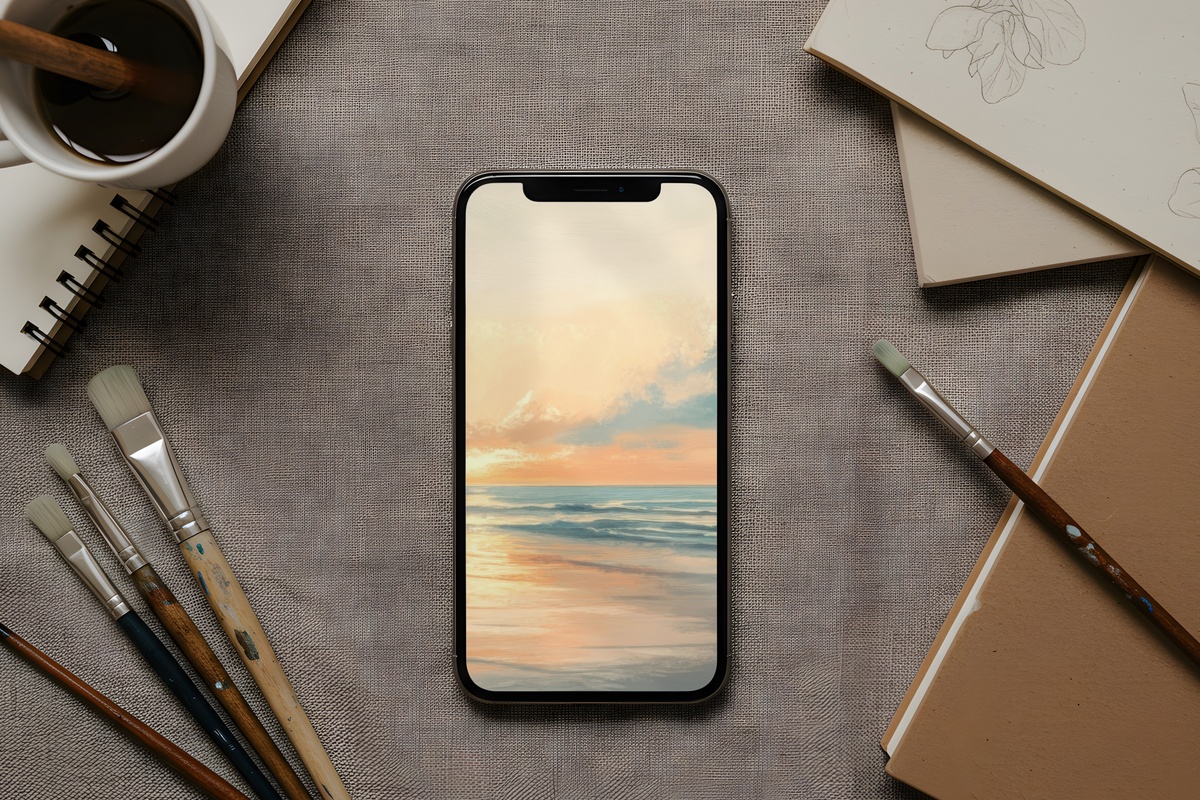 Gilded Shore Tranquility Summer iPhone Wallpaper