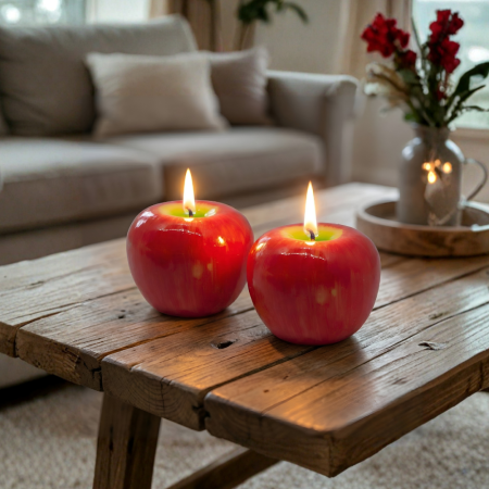 Set 2 velas decorativas cera, 5cm