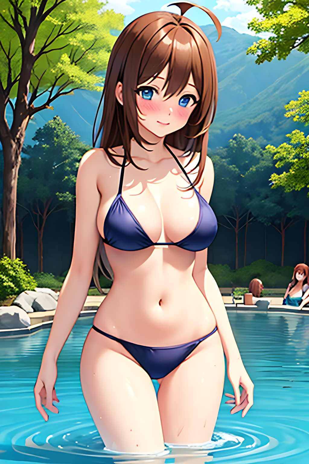 AIイラスト勉強中(ご注意:奇形や違和感あります) by AI実験室 with beautiful girl, Viktoriya Ivanovna Serebryakov, Viktoriya, The Saga of Tanya the Evil, onsen, completely naked, bikini