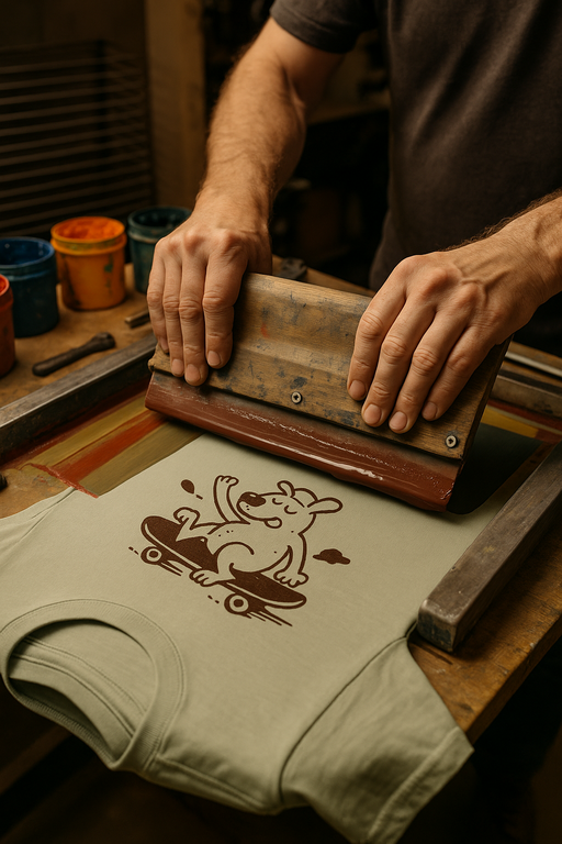 Screen printing process creating quality graphic T-shirts