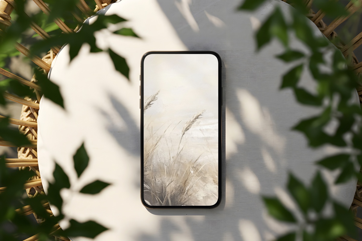 Ethereal Dunes Daydream iPhone Wallpaper — warm sand and beige tones