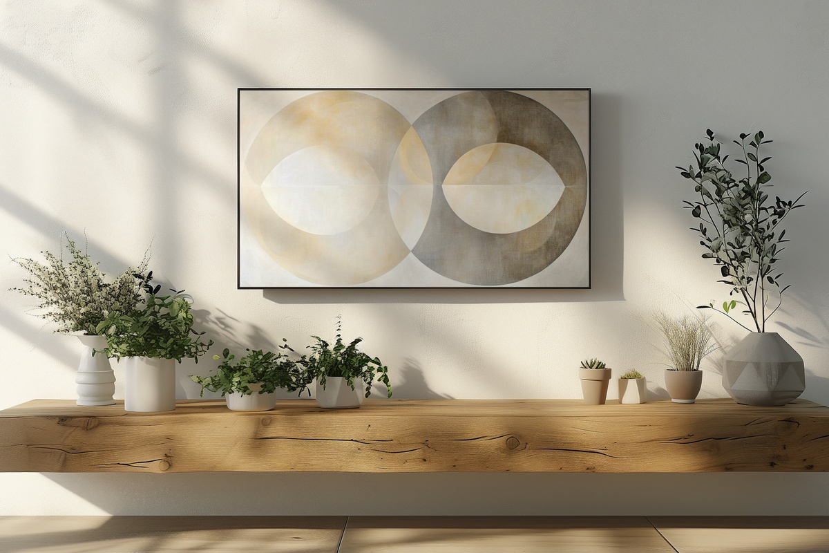 Circles of Calm Beauty Neutral Frame TV Art