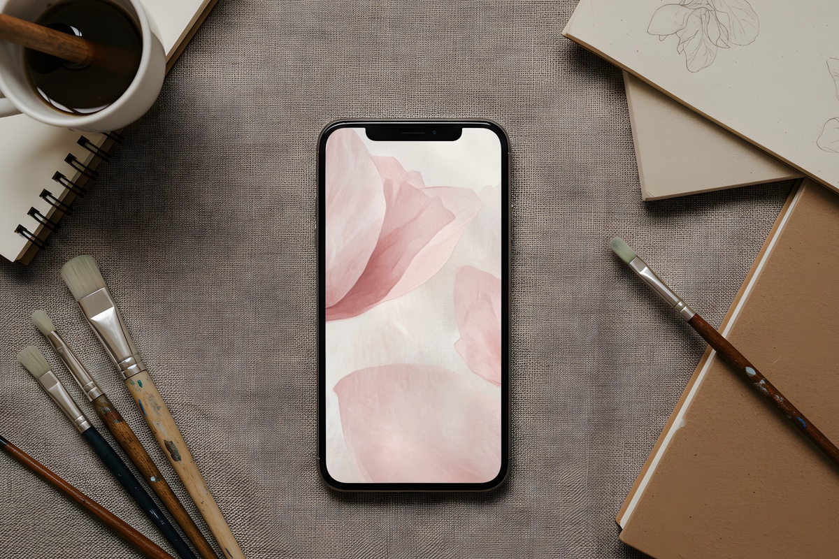 Blush Floral Modernion Modern iPhone Wallpaper