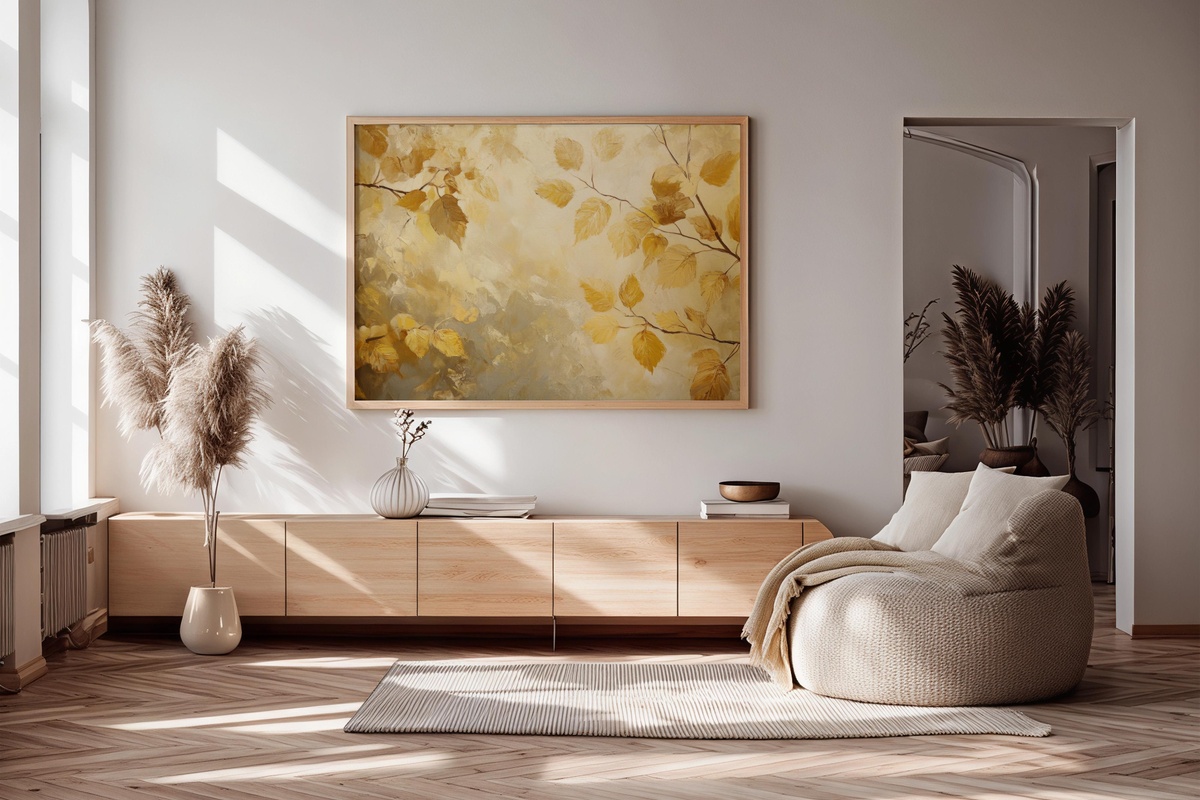 Amber Leaves Elegance Fall Printable Wall Art