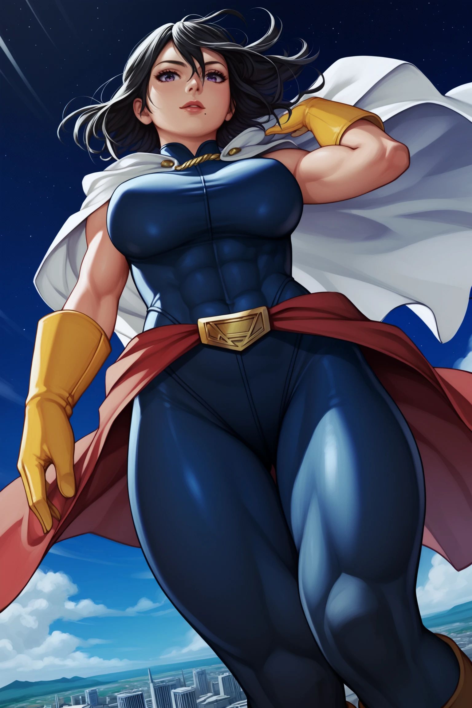 nana shimura by waifu_licker with girl, large breasts, My Hero Academia, ai art, muscle girl