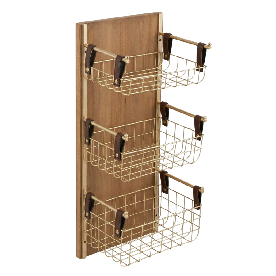 Repisa armable madera/hierro forjado, 80x30x24cm