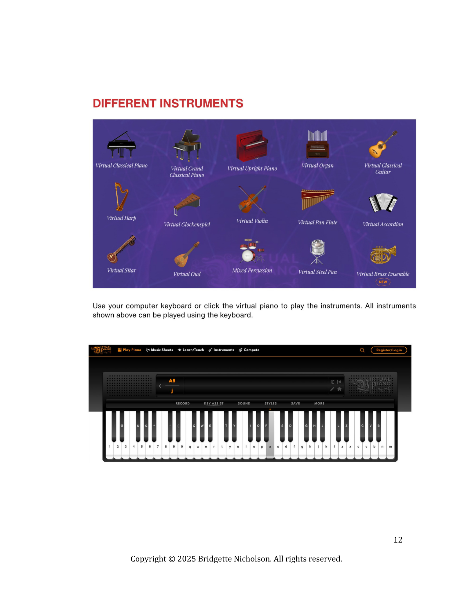 Computer Keyboard workbook page 12