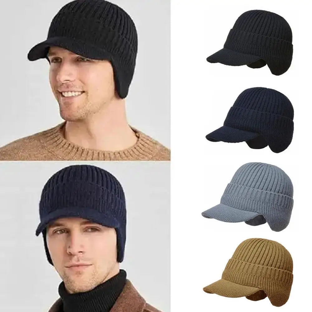 Lavisa - Men’s Knit Winter Hat with Ear Covers and Brim