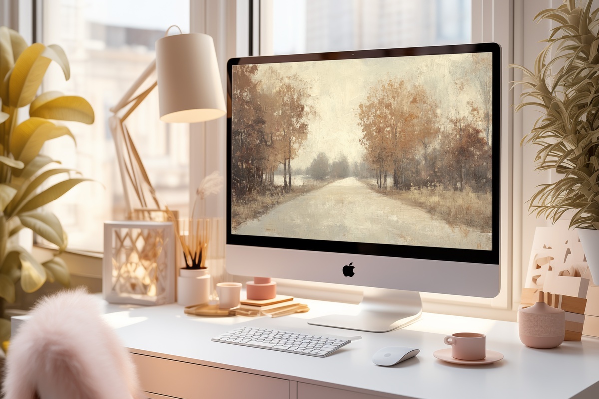 Pathway Through Autumn Peace Fall Desktop Wallpaper