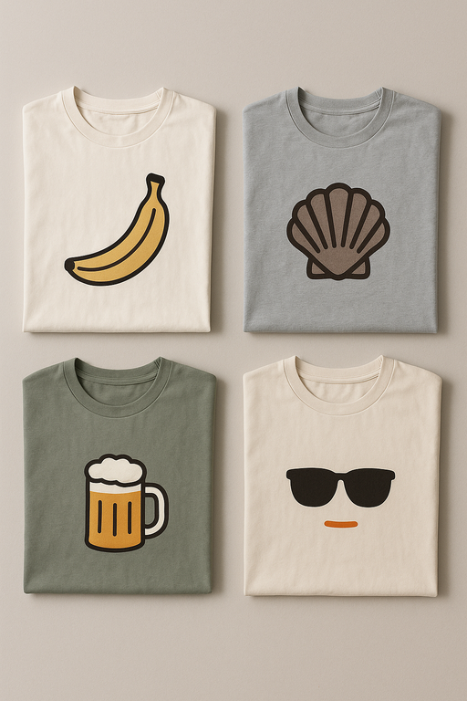 Diverse group wearing stylish funny graphic T-shirts in urban setting