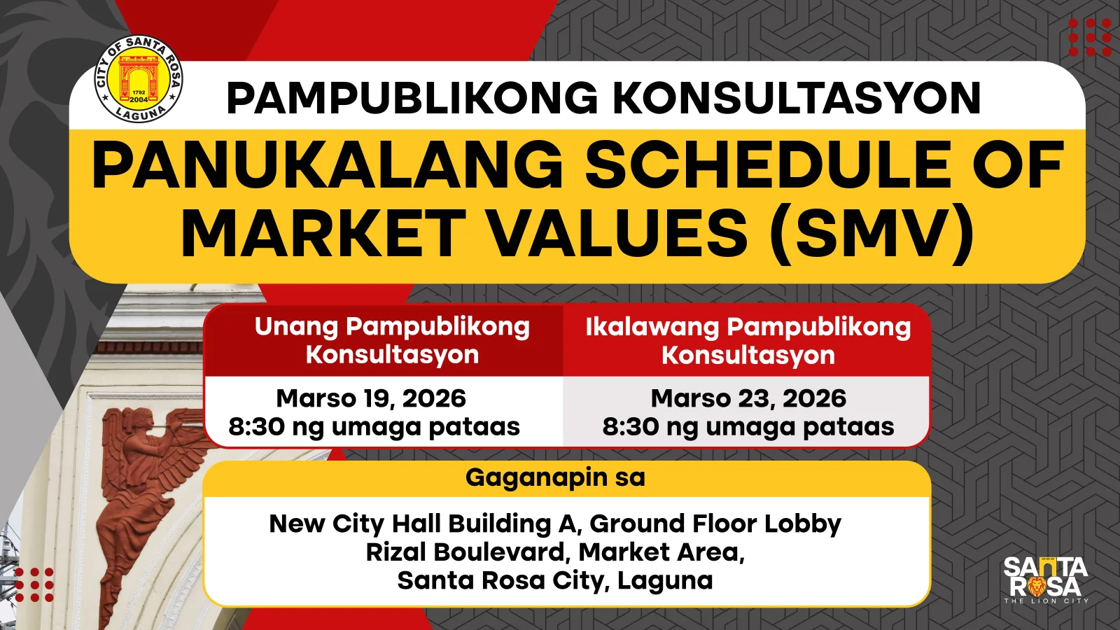 PAMPUBLIKONG KONSULTASYON SA PANUKALANG SCHEDULE OF MARKET VALUES (SMV)