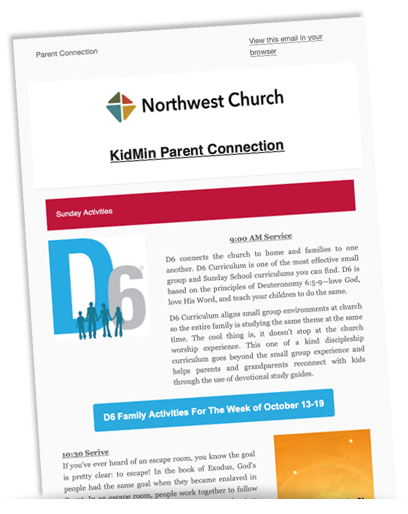 kids ministry newsletter, Northwest Church Children's ministry