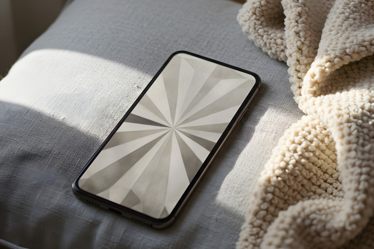 Gray Balance of Geometric Traces neutral iPhone wallpaper with cool gray geometric lines