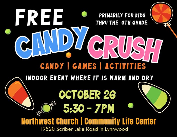 candy crush, indoor Halloween event in Lynnwood, WA