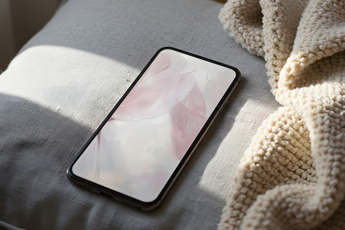 Floral Forms in Blush Tones iPhone Wallpaper — serene modern botanical forms