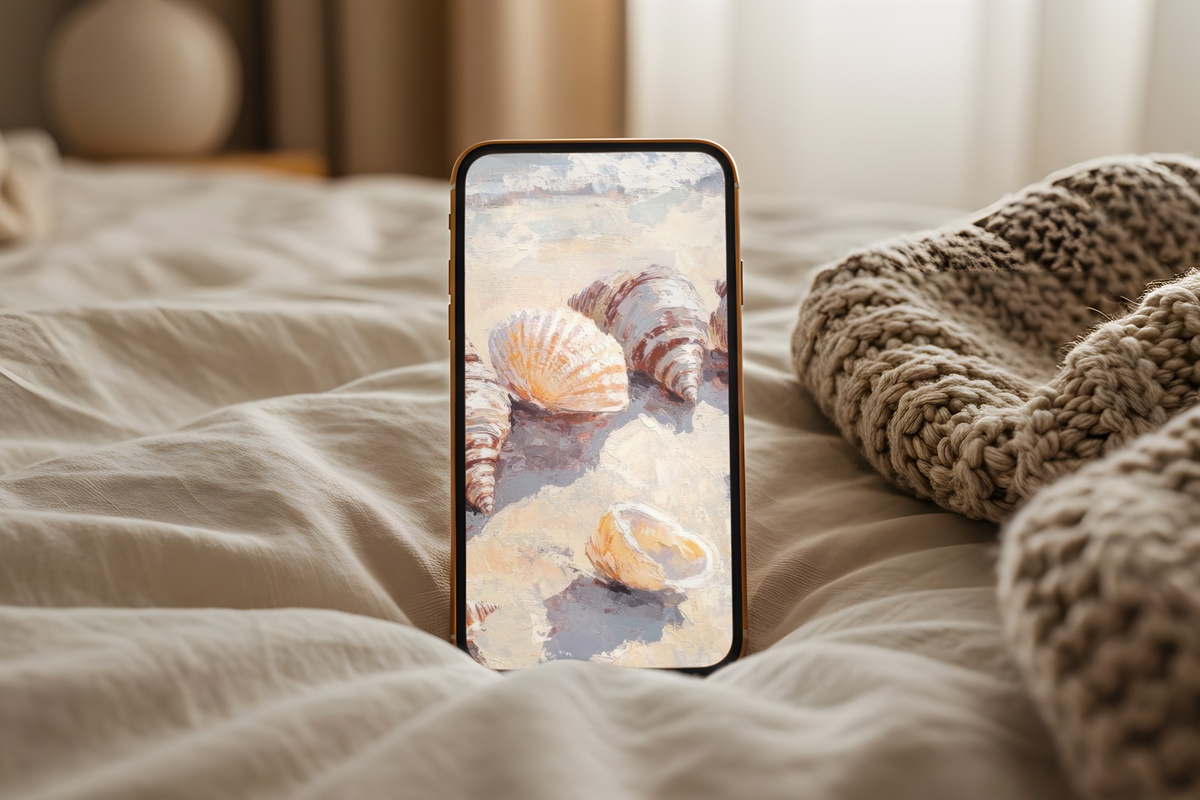 Sunny Shore's Harmony iPhone Wallpaper — soft coastal summer hues