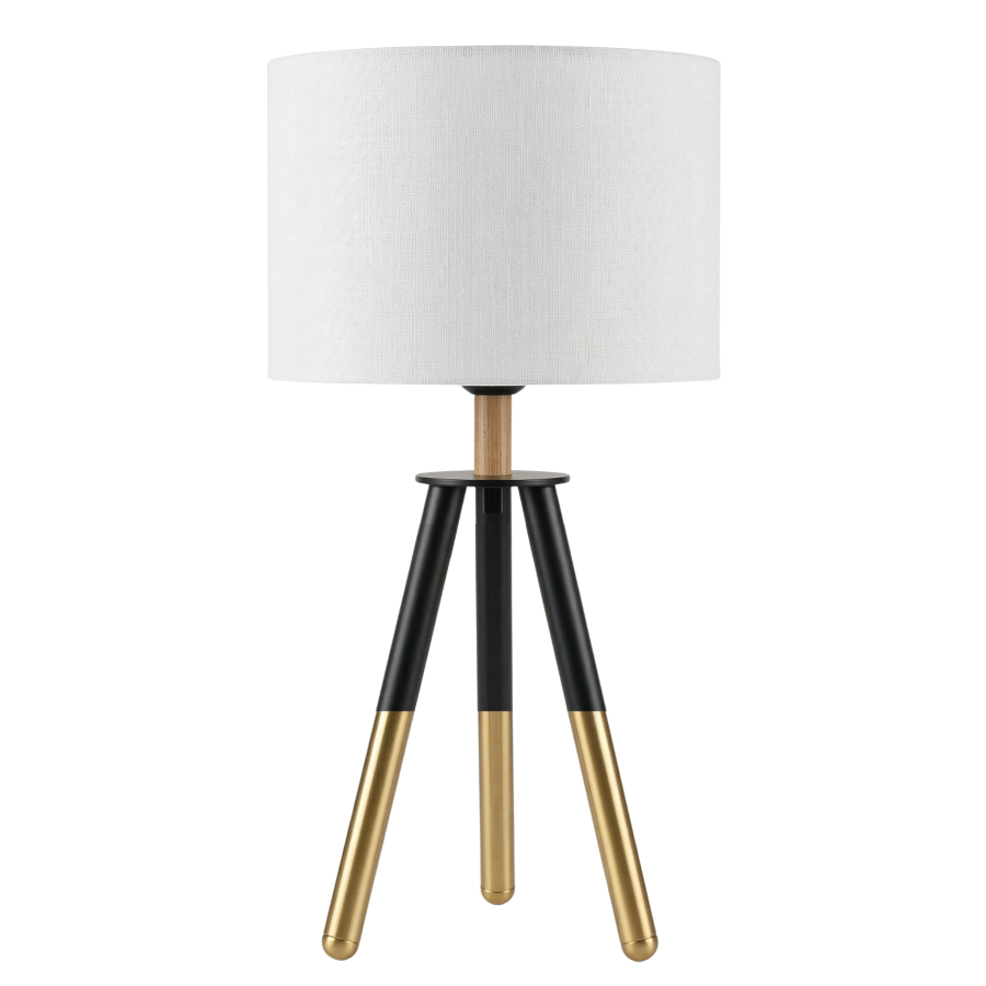 Lámpara de mesa trípode (Colores disponibles) madera, 41cm