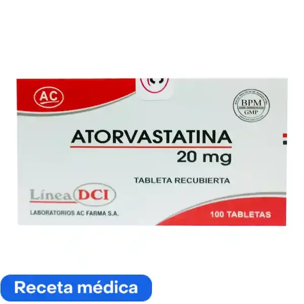 Atorvastatina 20 Mg Ac Farma Cja/100 Tab