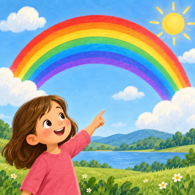 Scene: The rainbow is colorful.